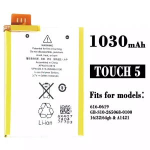 Phone battery 616-0619 for iPhone iPod Touch 5