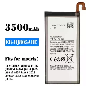 Phone battery EB-BJ805ABE for Samsung J8/J810/J810F/J810G/J810Y/On8/J8+/J805/A6+/A605/A6+ 2018/A9 Star Lite/Jean/A6 Plus/J8 Plus