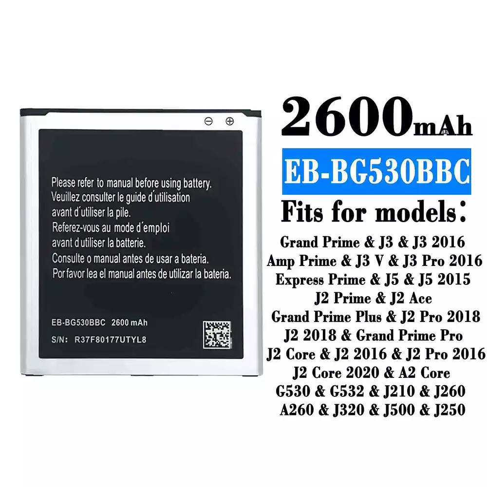 Phone battery EB-BG530BBC for Samsung J3/J3 2016/J3 Pro 2016/J5/J5 2015