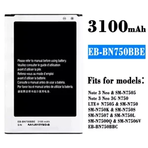 Phone battery EB-BN750BBE EB-BN750BBC for Samsung Note 3 Neo