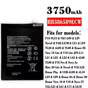 Phone battery HB386589ECW for HUAWEI P10 PLUS /Honor 8X / View 10 Lite / V10 Lite / P10 Pro / Nova 3a /Mate 20 Lite / Nova4  / Honor 8A / Honor 20 / Honor View 10 / V10 / Nova 5T