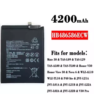 Phone battery HB486586ECW for HUAWEI Mate 30 / Honor V30 /Honor View 30 / Nova 6 / P40 lite / V30 Pro