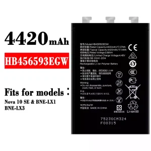 Phone battery HB456593EGW for HUAWEI Nova 10 SE