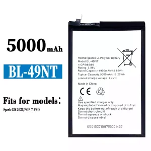 Phone battery BL-49NT for Tecno Spark GO 2023/POP 7 PRO