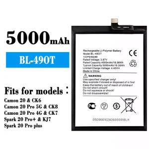 Phone battery BL-49OT for Tecno Camon 20 / Camon 20 Pro 5G  / Camon 20 Pro 4G / Spark 20 Pro+ / Spark 20 Pro plus