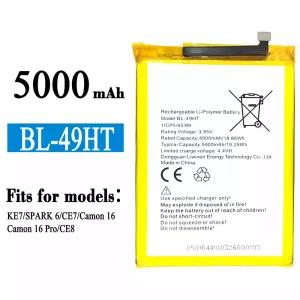 Phone battery BL-49HT for Tecno KE7 / SPARK 6 / Camon 16 /Camon 16 Pro