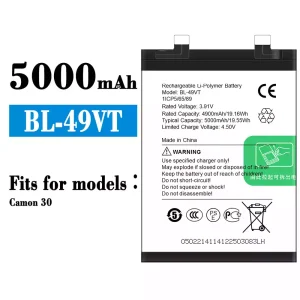 Phone battery BL-49VT for Tecno Camon 30