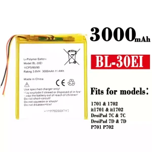 Phone battery BL-30EI for Tecno 1701 / 1702 / it1701 / it1702 / DroiPad 7C / 7C / DroiPad 7D / 7D / P701 / P702