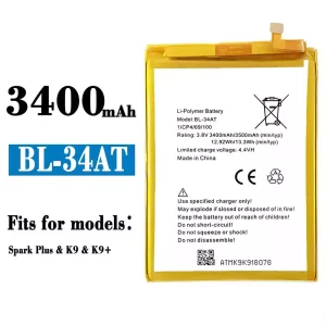 Phone battery BL-34AT for Tecno Spark Plus / K9 / K9+
