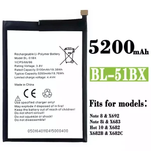 Phone battery BL-51BX for Infinix Note 8 / Note 8i / Hot 10