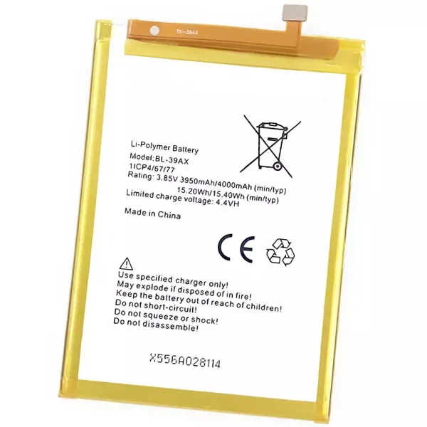 Phone battery BL-39AX for Infinix Hot 4 /Hot 4 Pro - topbattery.co.uk