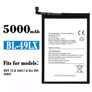 Phone battery BL-49LX for Infinix Hot 12,Hot 20S