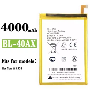 Phone battery BL-40AX for Infinix Hot Note