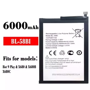 Phone battery BL-58BI for ITEL Hot 9 play