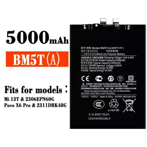 Phone battery BM5T for Xiaomi Mi 13T / Poco X6 Pro