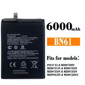Phone battery BN61 for Xiaomi POCO X3