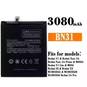 Phone battery BN31 for Xiaomi Redmi Y1 / Redmi Note 5A /Redmi Y1 Lite  / Redmi S2 / Redmi Y2  / Redmi 5A Pro
