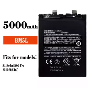 Phone battery BM5L for Xiaomi Redmi K60 Pro