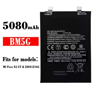 Phone battery BM5G for Xiaomi MI Poco X4 GT