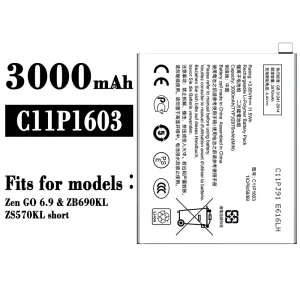 Phone battery C11P1603 for Asus Zen GO 6.9