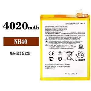 Phone battery NH40 for Motorola MOTO E22 / E22i