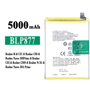 Phone battery BLP877 for OPPO Realme 8i / Realme C31 / Realme C30 / Realme Narzo 50I Prime / Realme C33 / Realme C30S /  Realme 9i 5G / Realme Narzo 50A Prime
