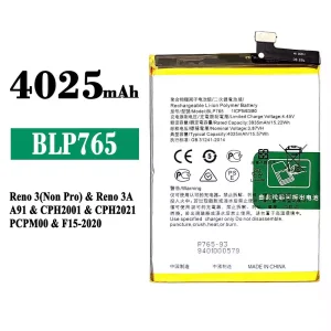 Phone battery BLP765 for OPPO Reno 3(Non Pro) / Reno 3A
