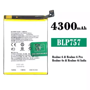 Phone battery BLP757 for OPPO Realme 6 / Realme 6i India / Realme 6 pro / Realme 6s
