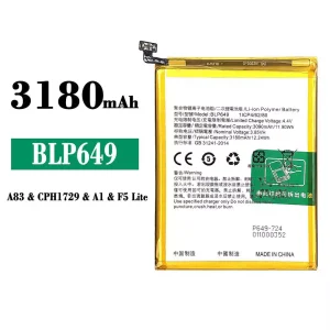 Phone battery BLP649 for OPPO A83 / A1 / F5 Lite / A83T