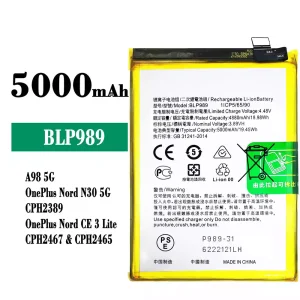 Phone battery BLP989 for OPPO A98 5G /OnePlus Nord N30 5G /OnePlus Nord CE 3 Lite