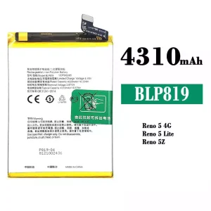 Phone battery BLP819 for OPPO Reno 5 4G /Reno 6 4G /F19 Pro Plus /Reno 5 Lite /Reno 5Z