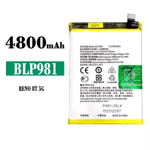 Phone battery BLP981 for OPPO Reno 8T