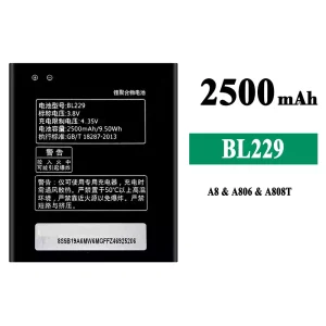 Phone battery BL229 for Lenovo A8/A806/A808T