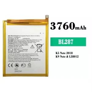 Phone battery BL287 for Lenovo K5 Note 2018/K9 Note