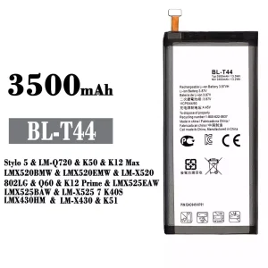 Phone battery BL-T44 for LG Stylo 5 / K50 / K12 Max /Q60 / K12 Prime /LK51