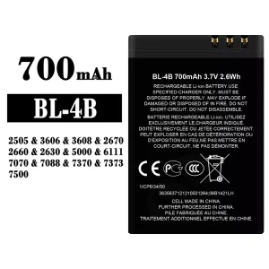 Phone battery BL-4B for Nokia 2505 / 3606 / 3608 / 2670 / 2660 / 2630 / 5000 / 6111 / 7070 / 7088 / 7370 / 7373 / 7500