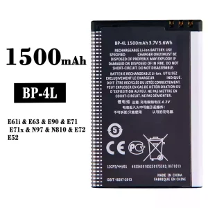 Phone battery BP-4L for Nokia E61i/E63/E90/E71/E71x/N97/N810/E72/E52