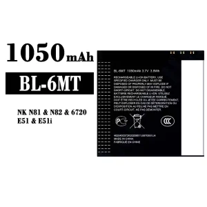 Phone battery BL-6MT for Nokia NK N81/N82/6720/E51/E51i