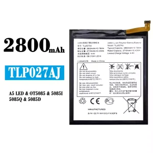Phone battery TLP027AJ for Alcatel A5 LED/OT5085/5085I/5085Q/5085D