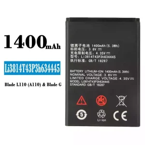 Phone battery Li3814T43P3h634445 for ZTE Blade L110(A110)/Blade G