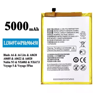 Phone battery Li3849T44P8h906450 for ZTE Blade A6/A6 Lite/Nubia N3/Voyage 5/Voyage 5 PLUS