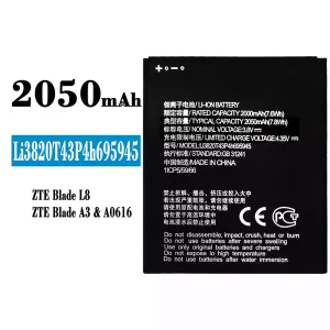 Phone battery Li3820T43P4h695945 for ZTE Blade L8/A3