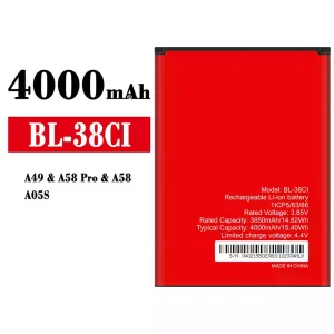 Phone battery BL-38CI for itel A49/A58 Pro/A58/A05S