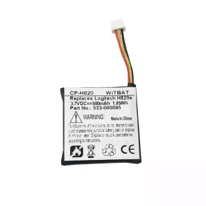New Replacement Bluetooth Headphone battery for Logitech 533-000095,981-000512,981-000517