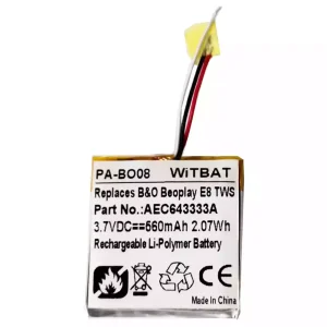 New Replacement Bluetooth Headphone battery for B&O B'eoplay E8, Be'oplay E8 TWS Case,AEC643333A