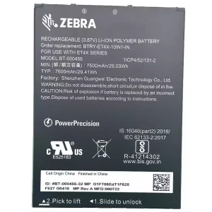 Battery for ZEBRA BTRY-ET4X-10IN1-IN BT-000456